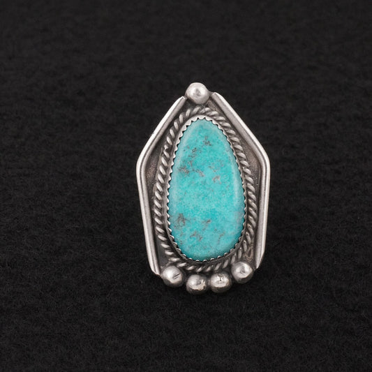 Leslie Nez Turquoise & Sterling Silver Ring Size 6