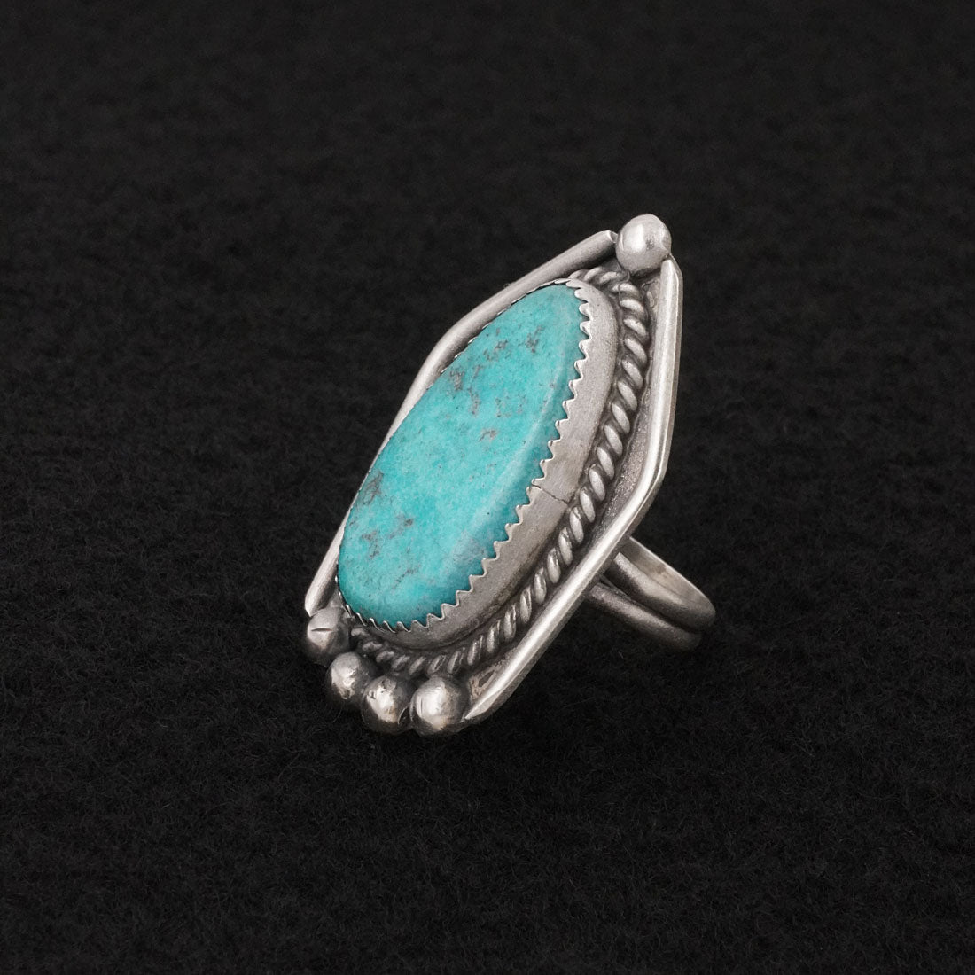Leslie Nez Turquoise & Sterling Silver Ring Size 6