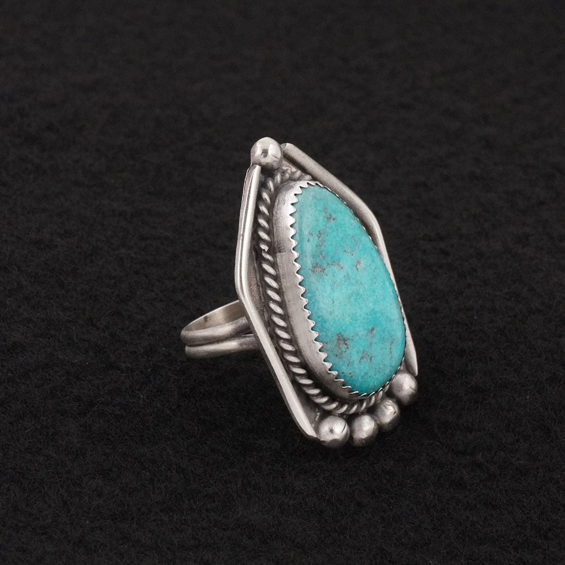 Leslie Nez Turquoise & Sterling Silver Ring Size 6