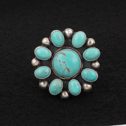 Kathleen Livingston Turquoise & Sterling Silver Ring Adjustable