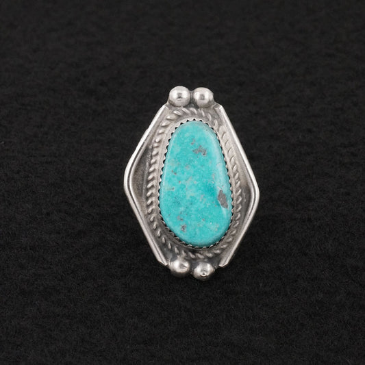 Leslie Nez Turquoise & Sterling Silver Ring Size 6