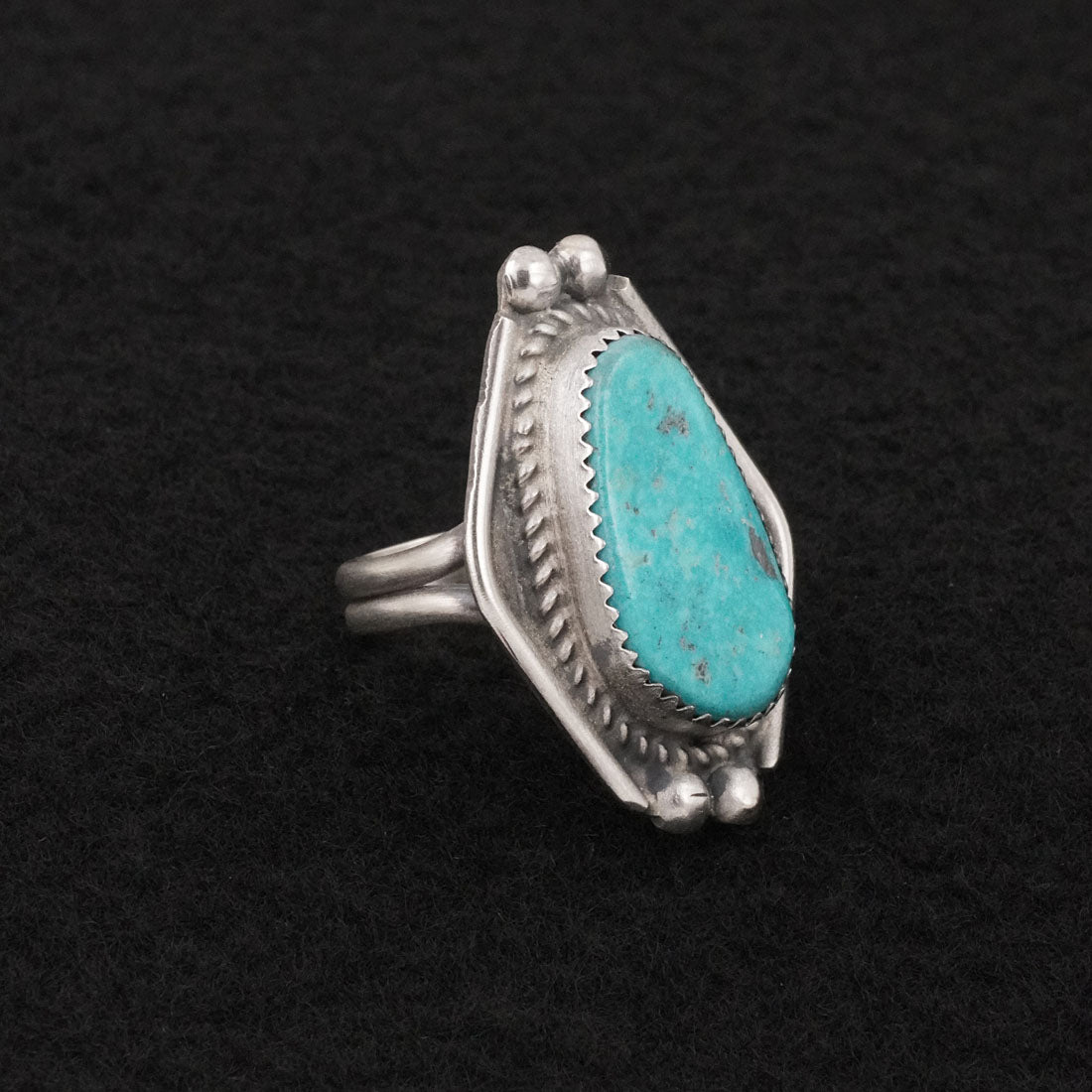 Leslie Nez Turquoise & Sterling Silver Ring Size 6