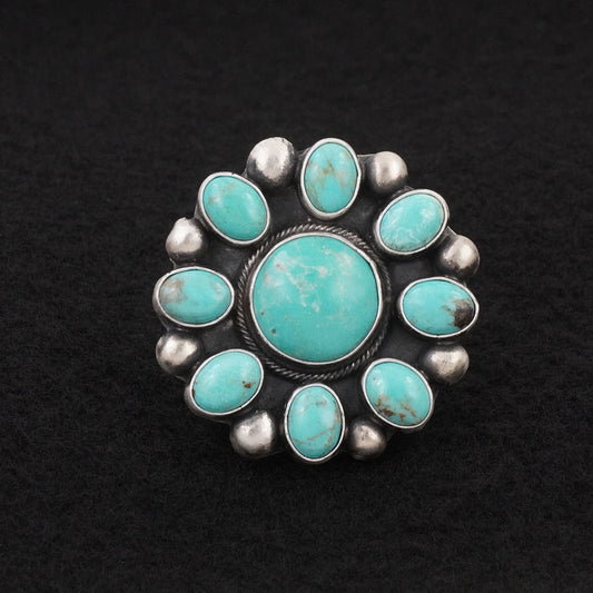 Kathleen Livingston Turquoise & Sterling Silver Ring Adjustable