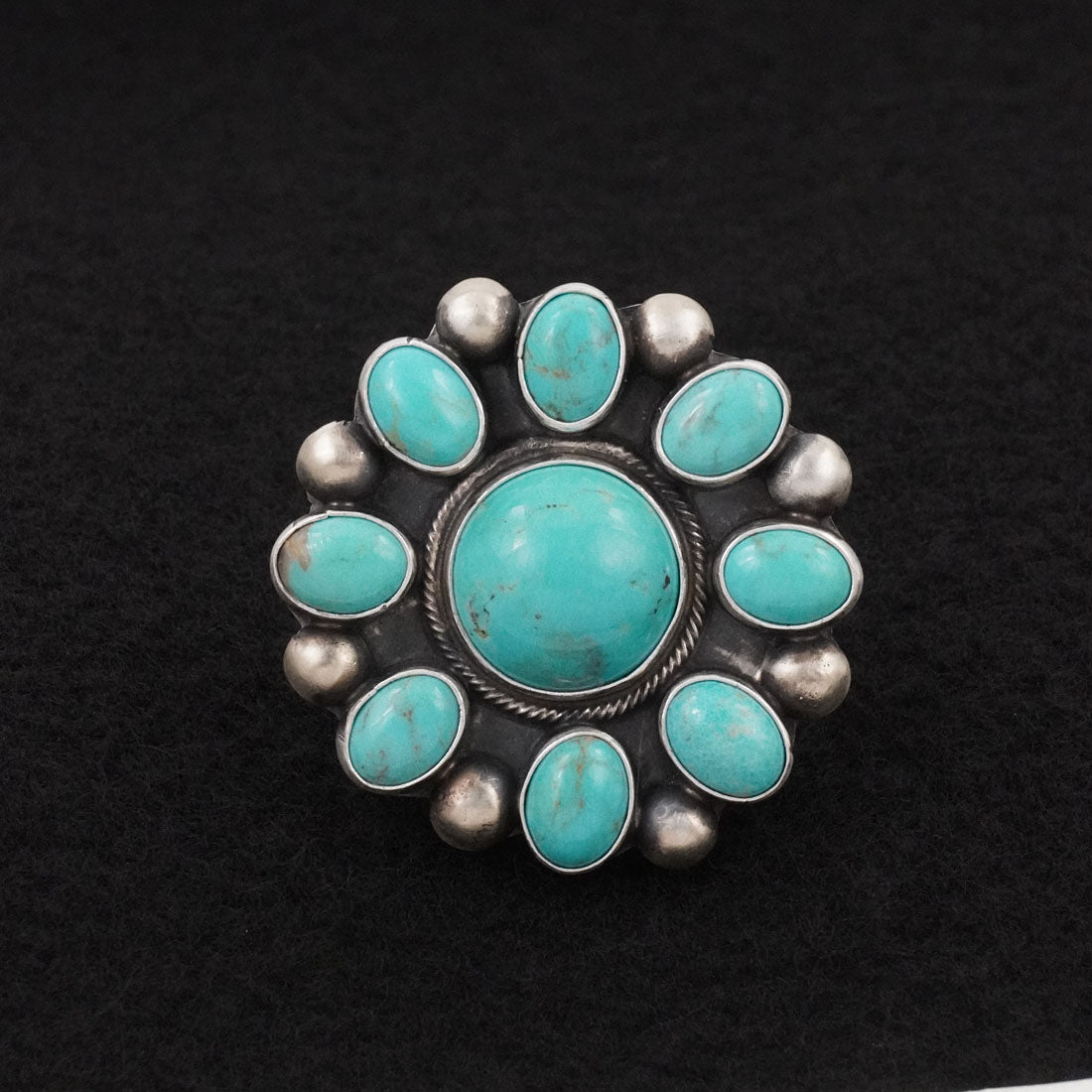 Kathleen Livingston Turquoise & Sterling Silver Ring Adjustable