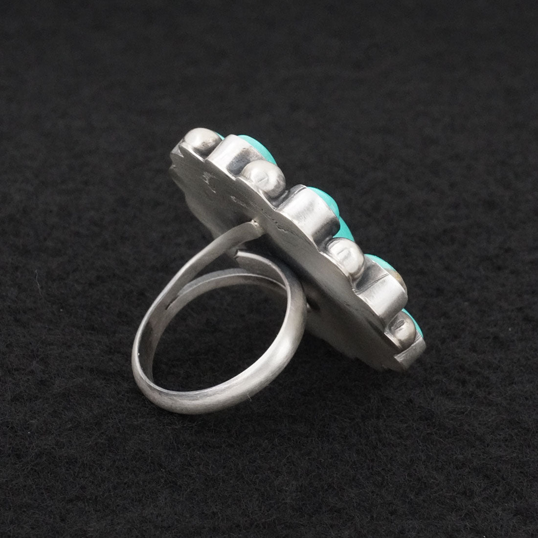 Kathleen Livingston Turquoise & Sterling Silver Ring Adjustable