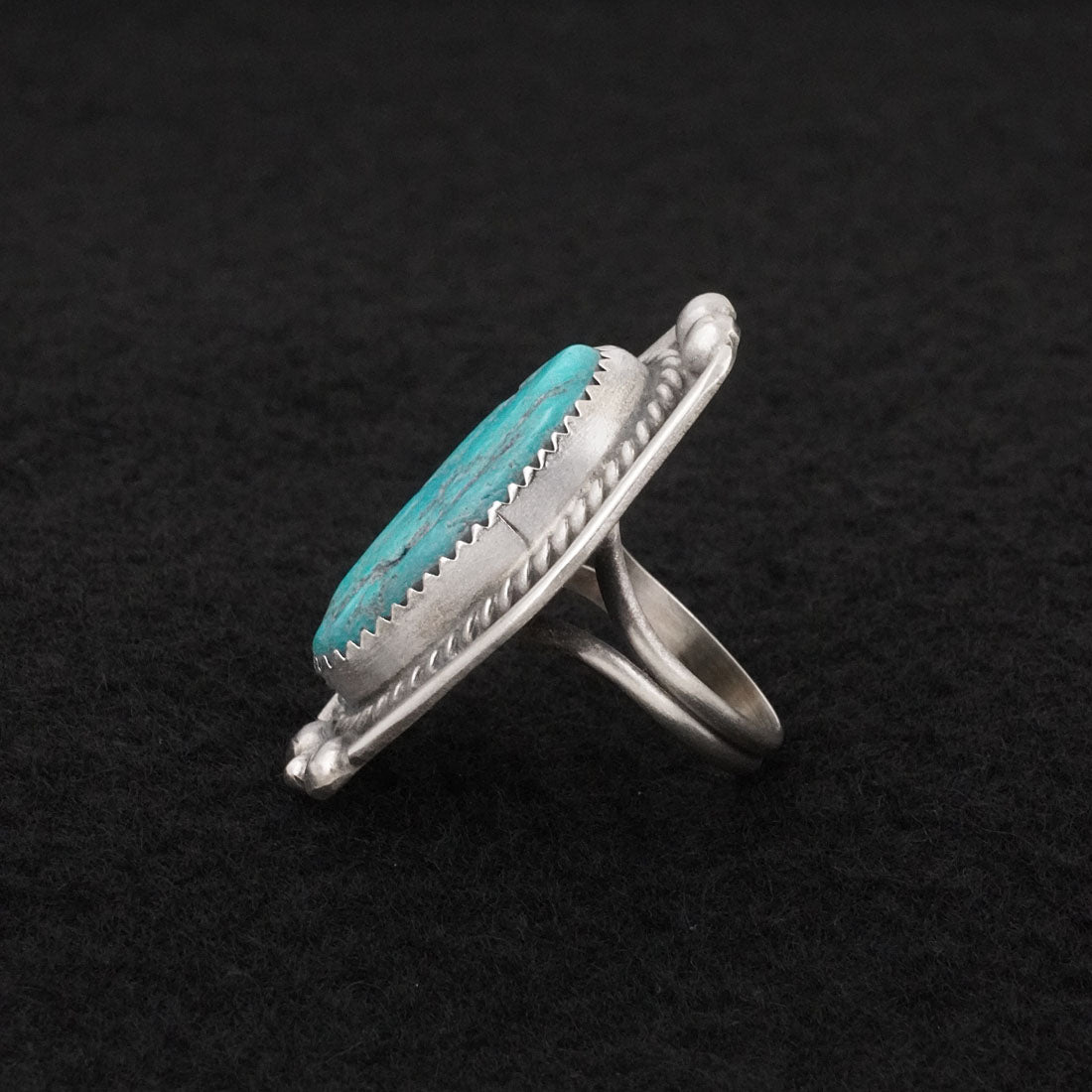 Leslie Nez Turquoise & Sterling Silver Ring Size 6