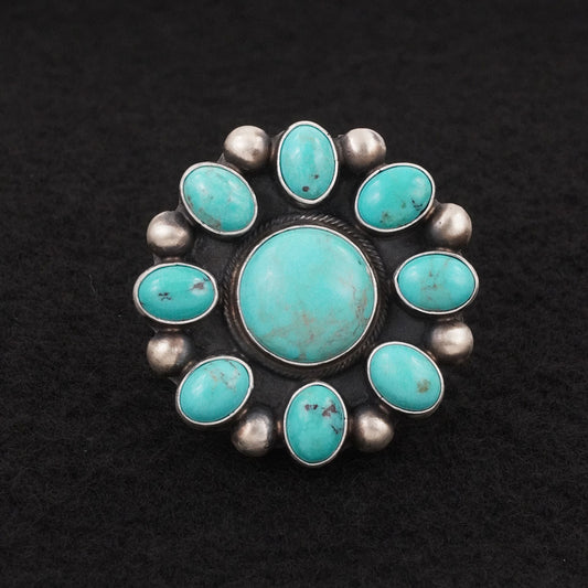 Kathleen Livingston Turquoise & Sterling Silver Ring Adjustable