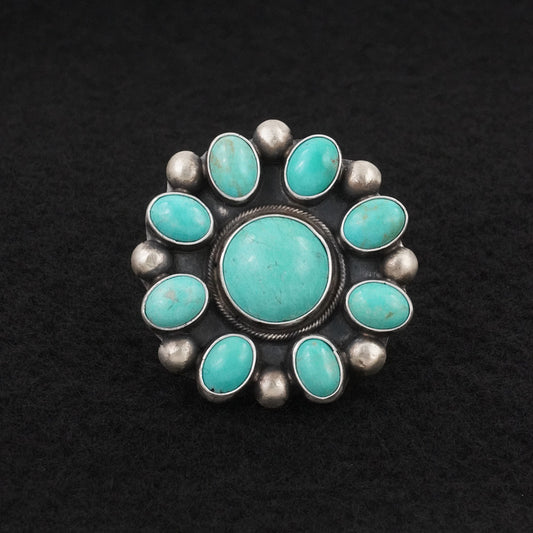 Kathleen Livingston Turquoise & Sterling Silver Ring Adjustable