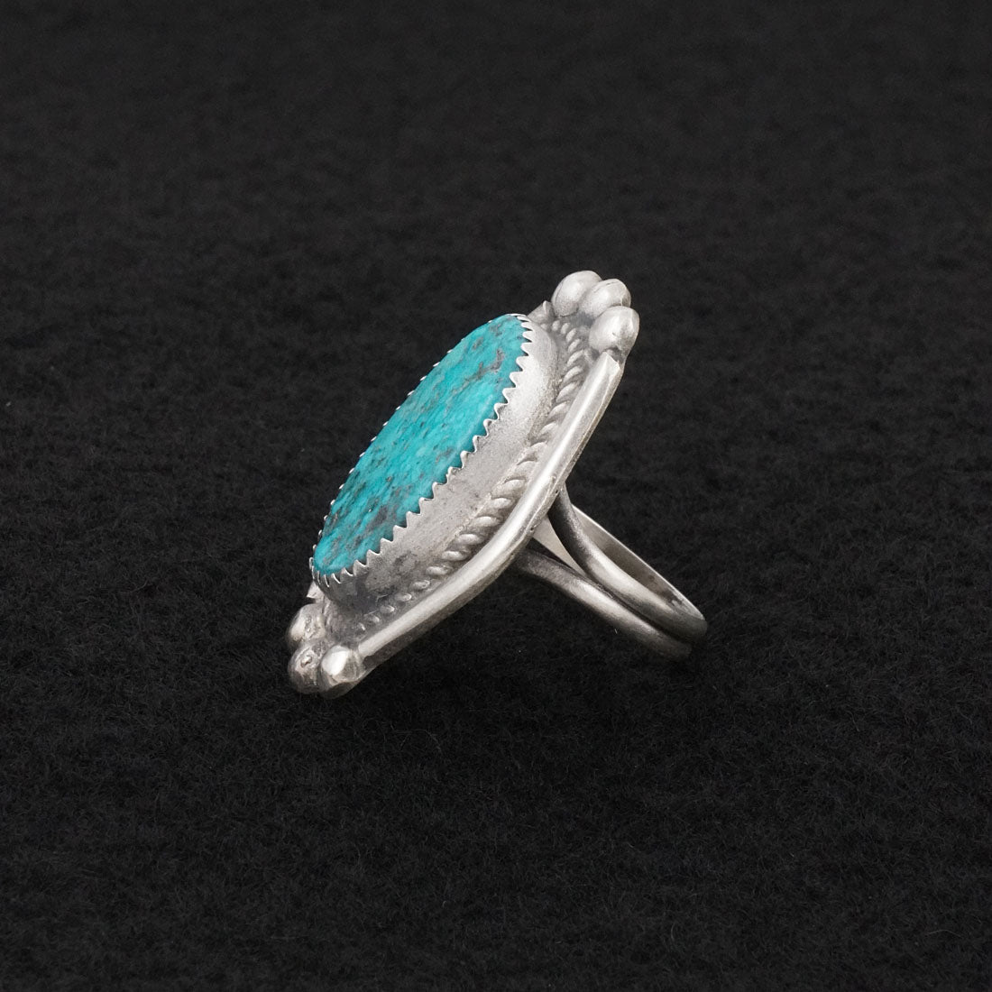 Leslie Nez Turquoise & Sterling Silver Ring Size 6.5