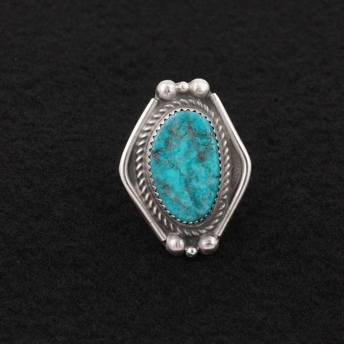 Leslie Nez Turquoise & Sterling Silver Ring Size 6.5