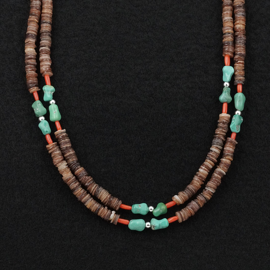 Erika Brown Multi-Stone & Sterling Silver Necklace 30"