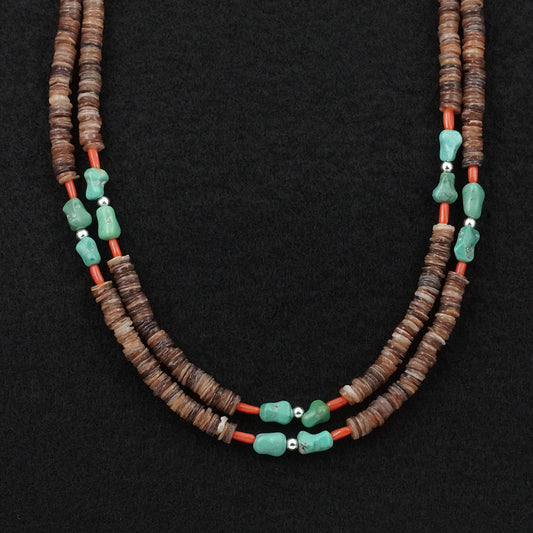 Erika Brown Multi-Stone & Sterling Silver Necklace 30"