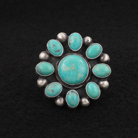 Kathleen Livingston Turquoise & Sterling Silver Ring Adjustable