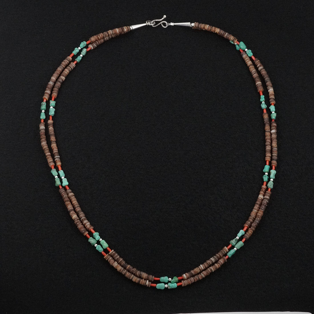 Erika Brown Multi-Stone & Sterling Silver Necklace 30"
