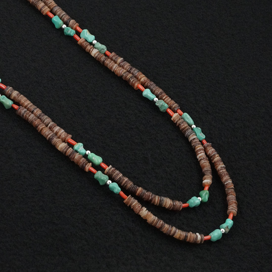 Erika Brown Multi-Stone & Sterling Silver Necklace 30"