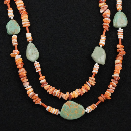 Erika Brown Multi-Stone & Sterling Silver Necklace 30"