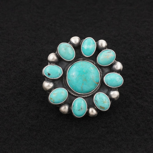 Kathleen Livingston Turquoise & Sterling Silver Ring Adjustable