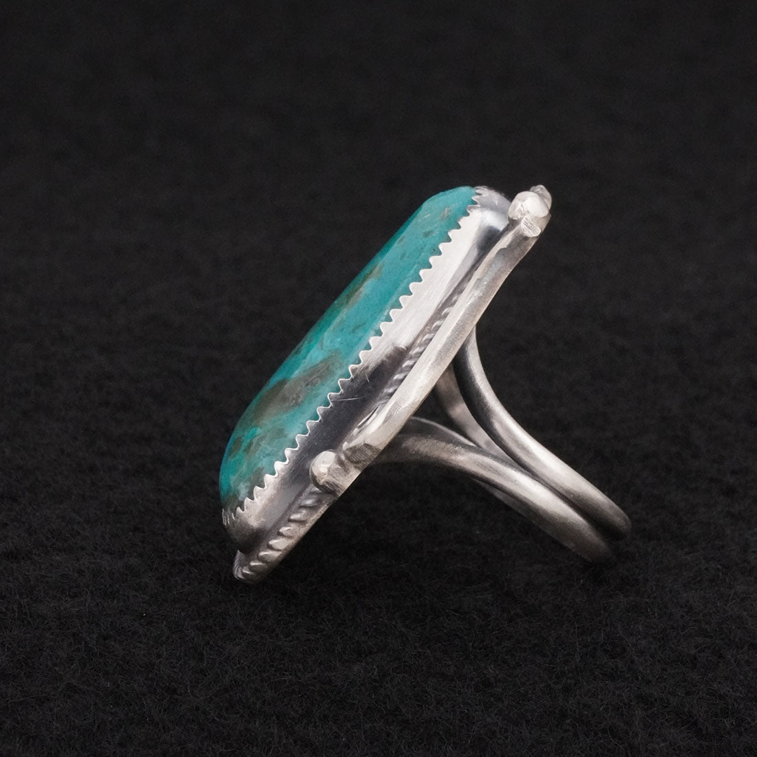Leslie Nez Turquoise & Sterling Silver Ring Size 8