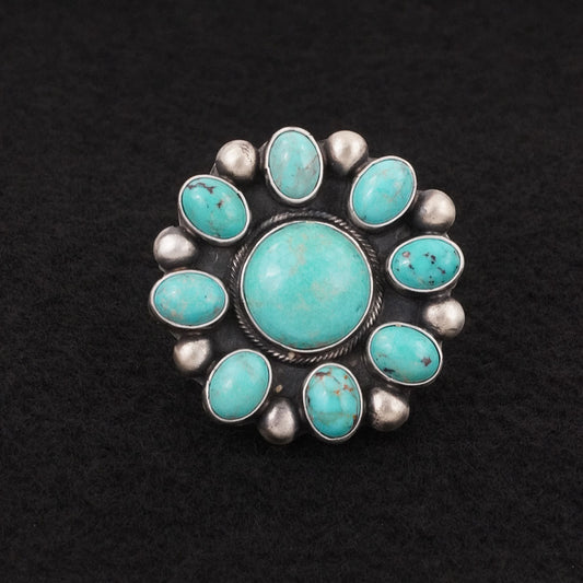 Kathleen Livingston Turquoise & Sterling Silver Ring Adjustable
