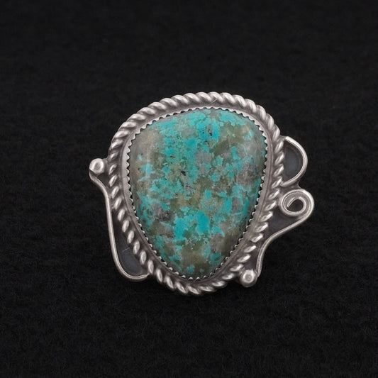 Leslie Nez Turquoise & Sterling Silver Ring Size 8.25