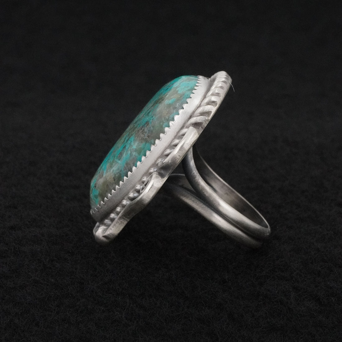 Leslie Nez Turquoise & Sterling Silver Ring Size 8.25