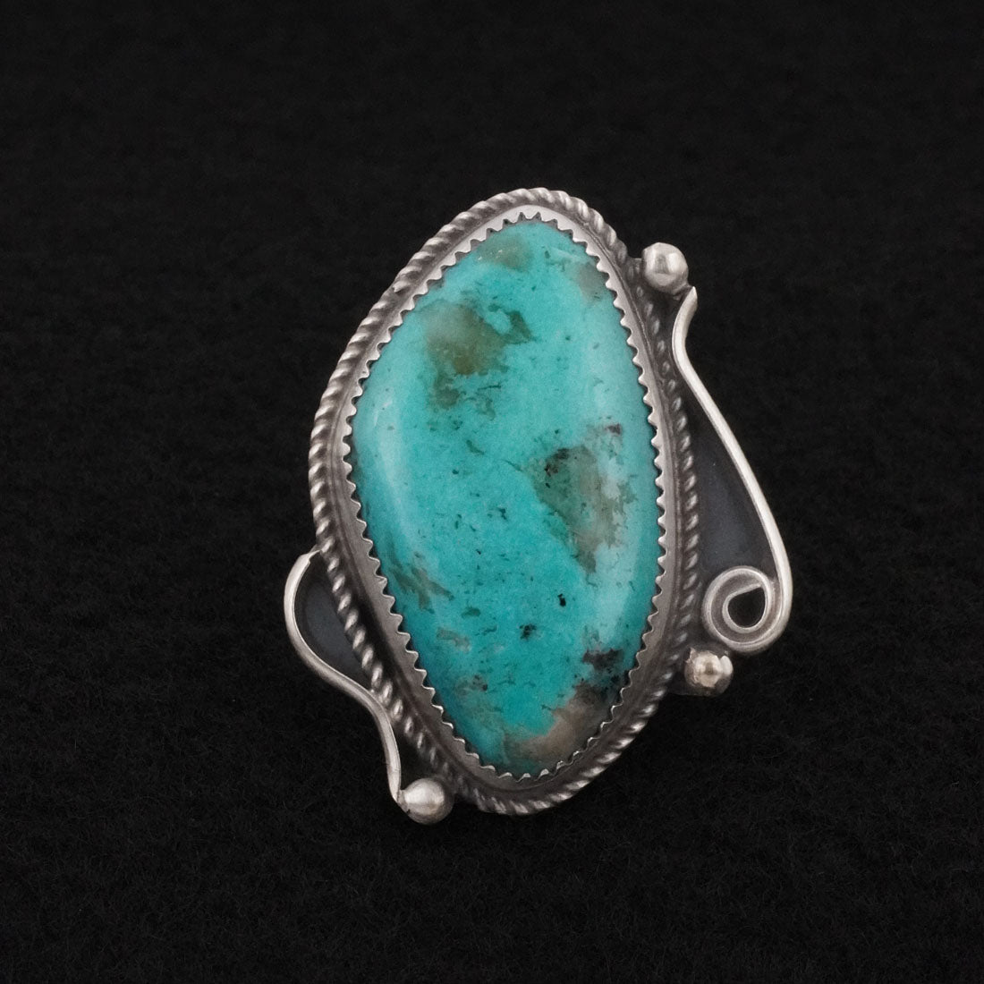 Leslie Nez Turquoise & Sterling Silver Ring Size 8