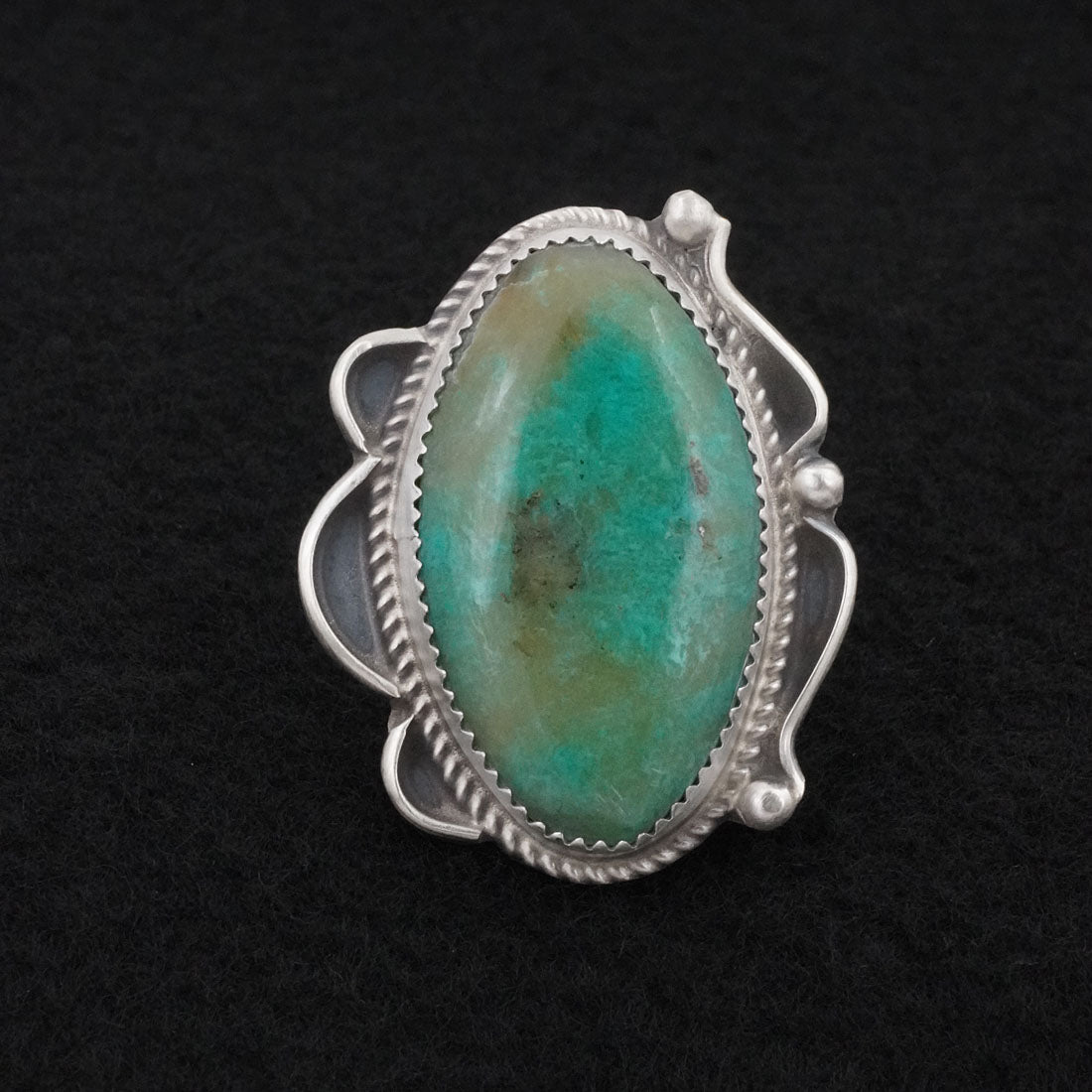 Leslie Nez Turquoise & Sterling Silver Ring Size 7.5