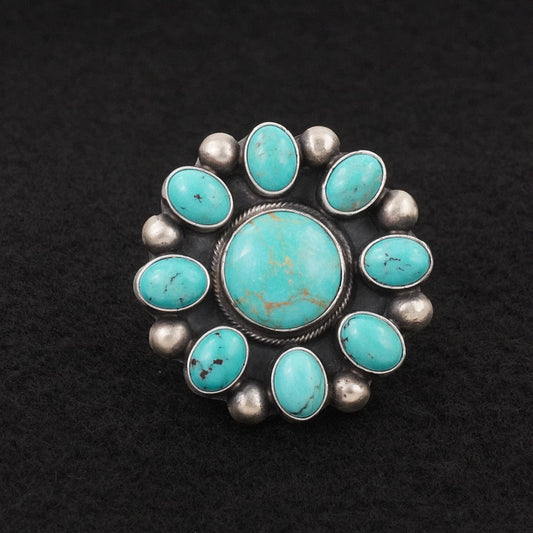 Kathleen Livingston Turquoise & Sterling Silver Ring Adjustable