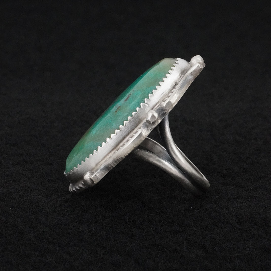 Leslie Nez Turquoise & Sterling Silver Ring Size 7.5