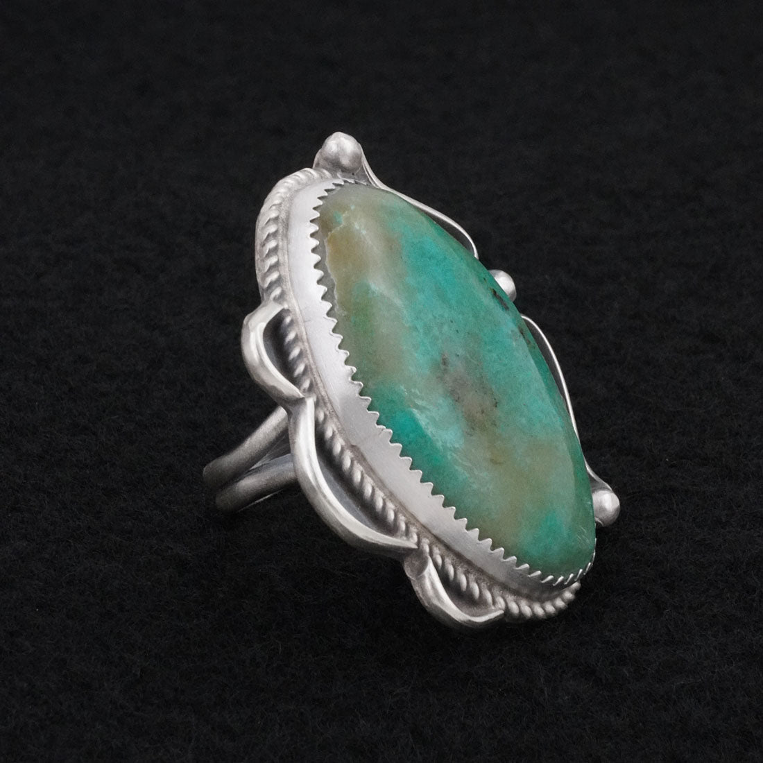 Leslie Nez Turquoise & Sterling Silver Ring Size 7.5