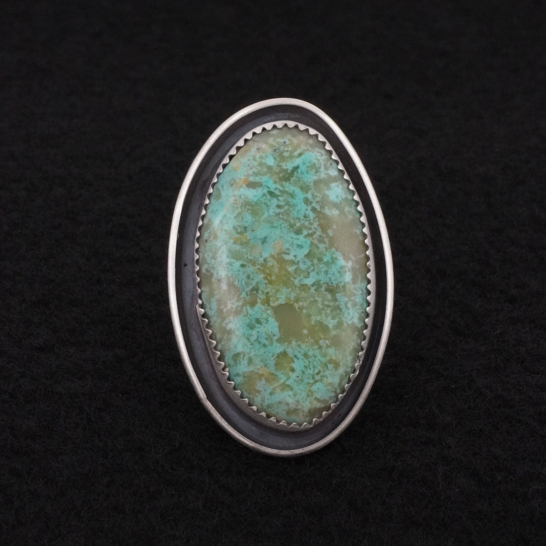 Leslie Nez Turquoise & Sterling Silver Ring Size 8