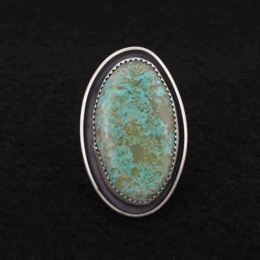 Leslie Nez Turquoise & Sterling Silver Ring Size 8