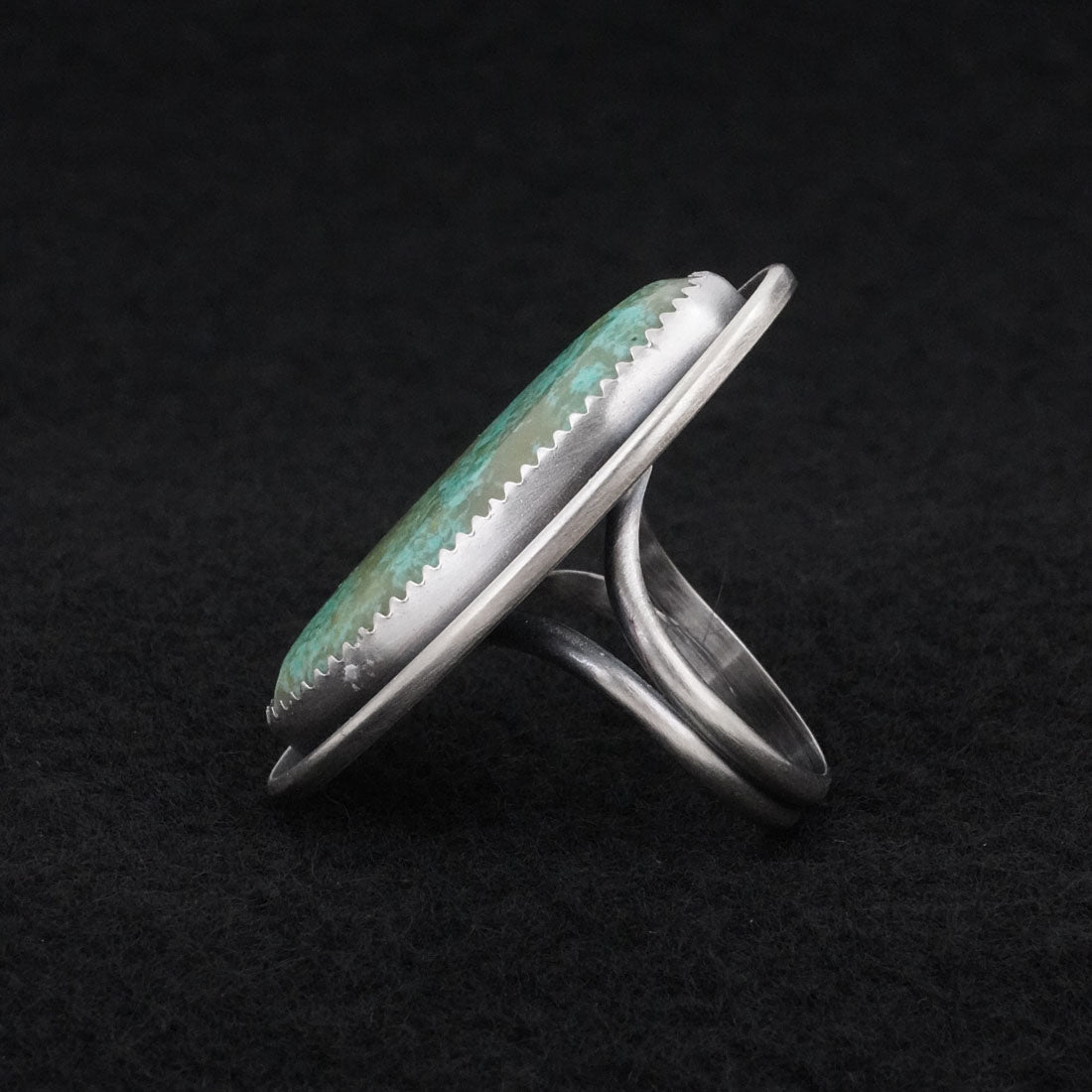 Leslie Nez Turquoise & Sterling Silver Ring Size 8