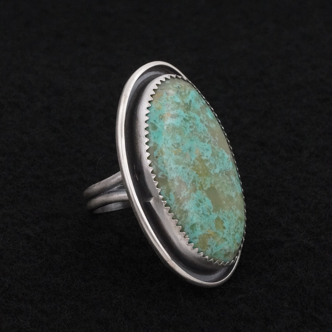 Leslie Nez Turquoise & Sterling Silver Ring Size 8
