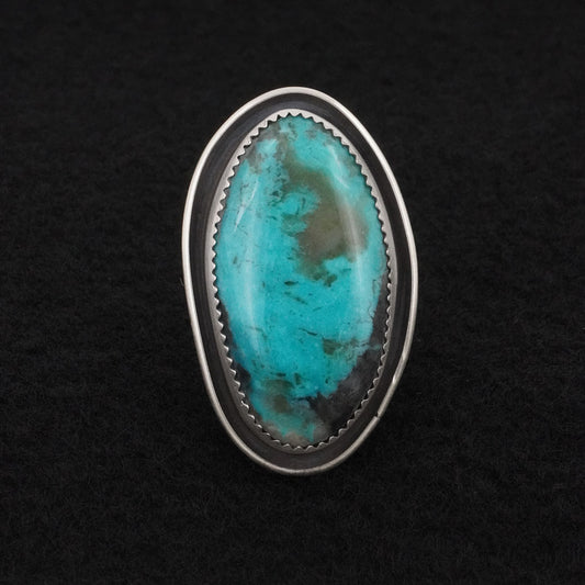 Leslie Nez Turquoise & Sterling Silver Ring Size 8.5