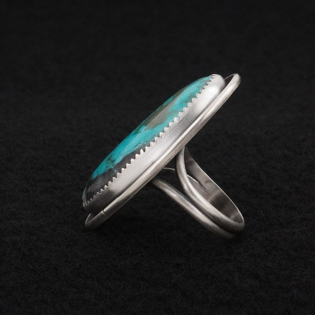 Leslie Nez Turquoise & Sterling Silver Ring Size 8.5