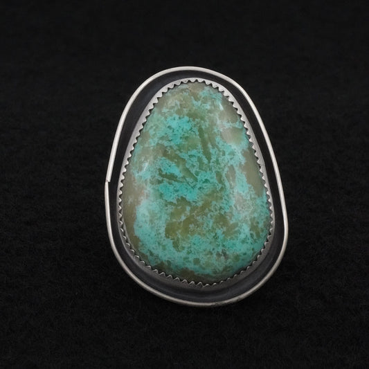 Leslie Nez Turquoise & Sterling Silver Ring Size 9