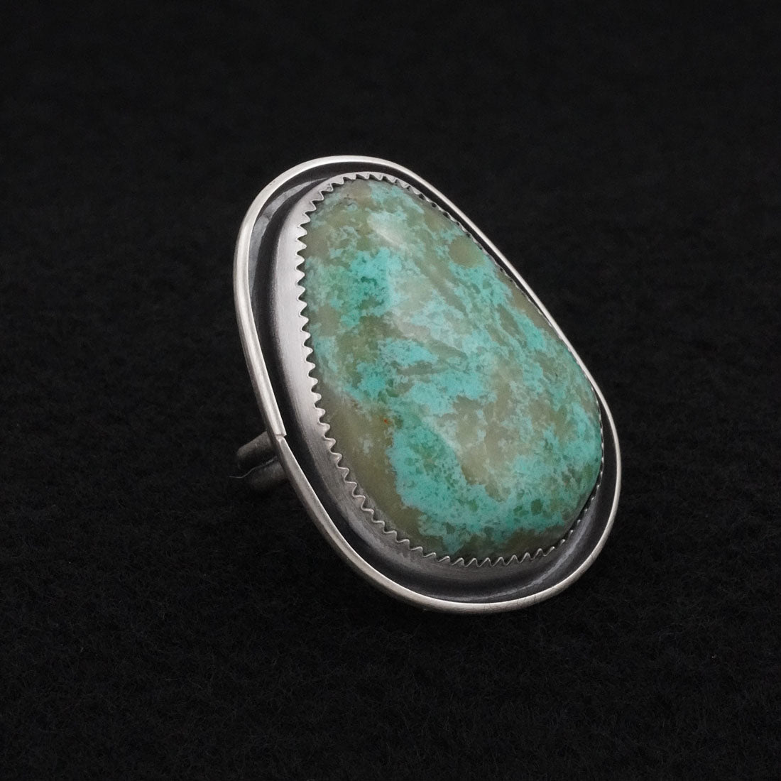 Leslie Nez Turquoise & Sterling Silver Ring Size 9