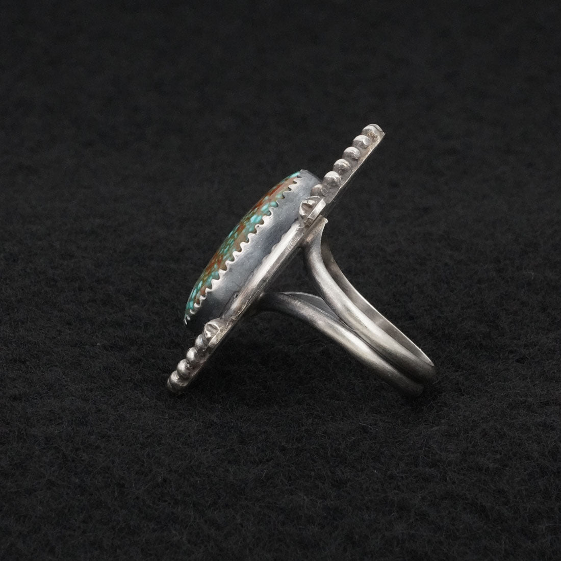 Leslie Nez Turquoise & Sterling Silver Ring Size 7.5