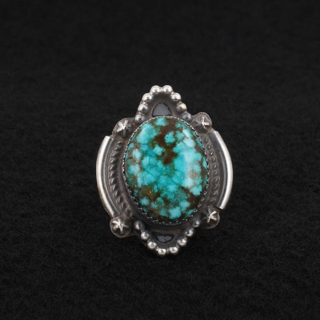 Leslie Nez Turquoise & Sterling Silver Ring Size 8.5