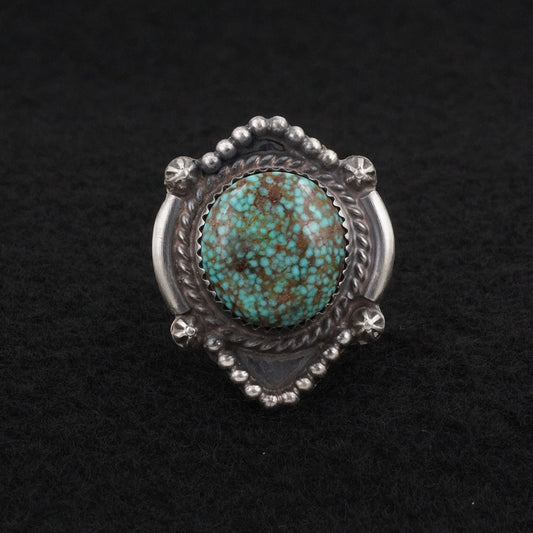 Leslie Nez Turquoise & Sterling Silver Ring Size 8