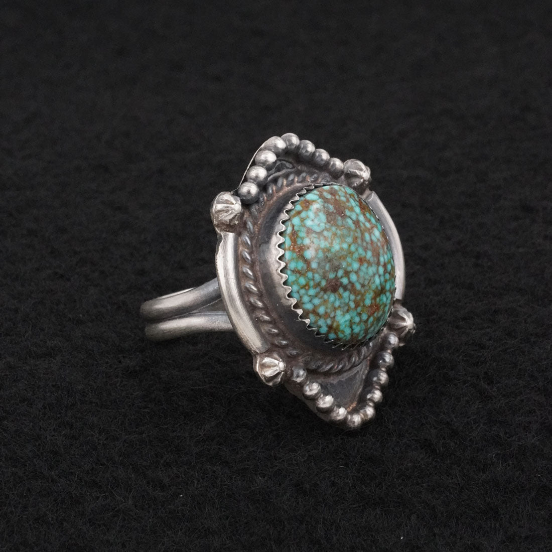 Leslie Nez Turquoise & Sterling Silver Ring Size 8