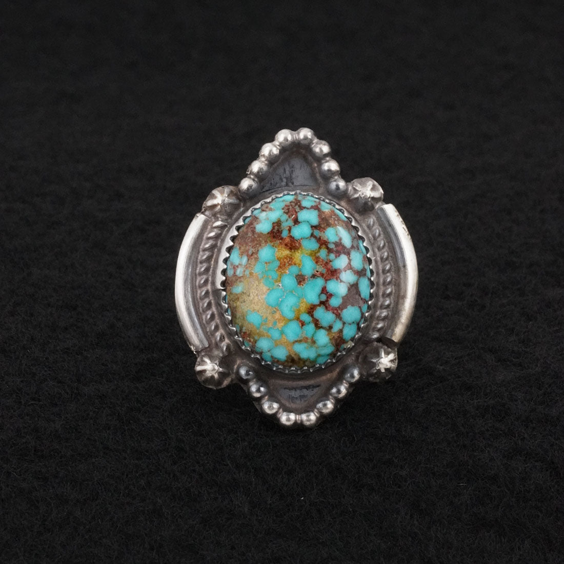 Leslie Nez Turquoise & Sterling Silver Ring Size 7.5