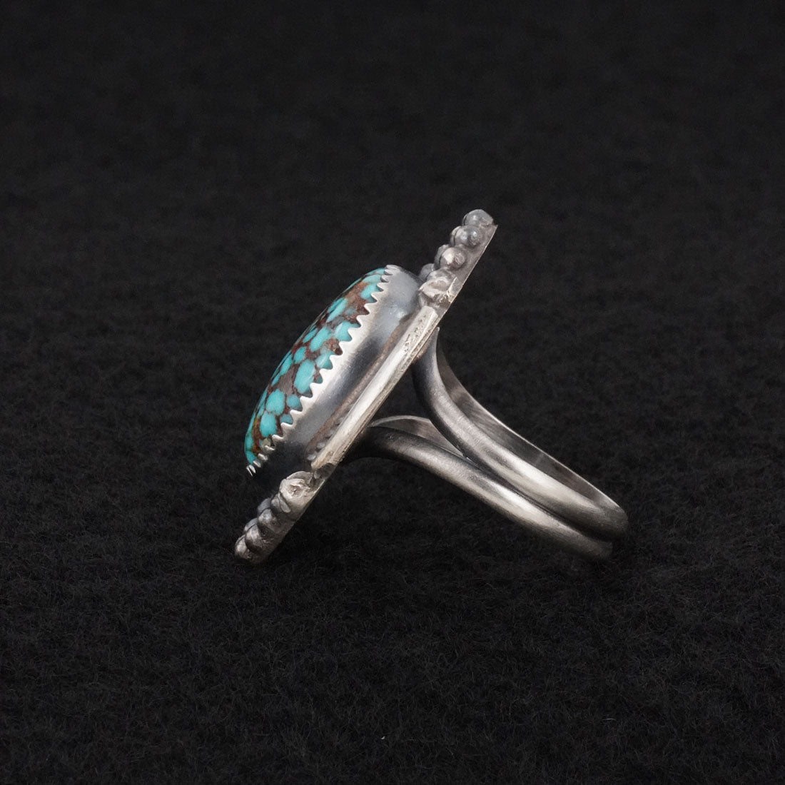 Leslie Nez Turquoise & Sterling Silver Ring Size 7.5