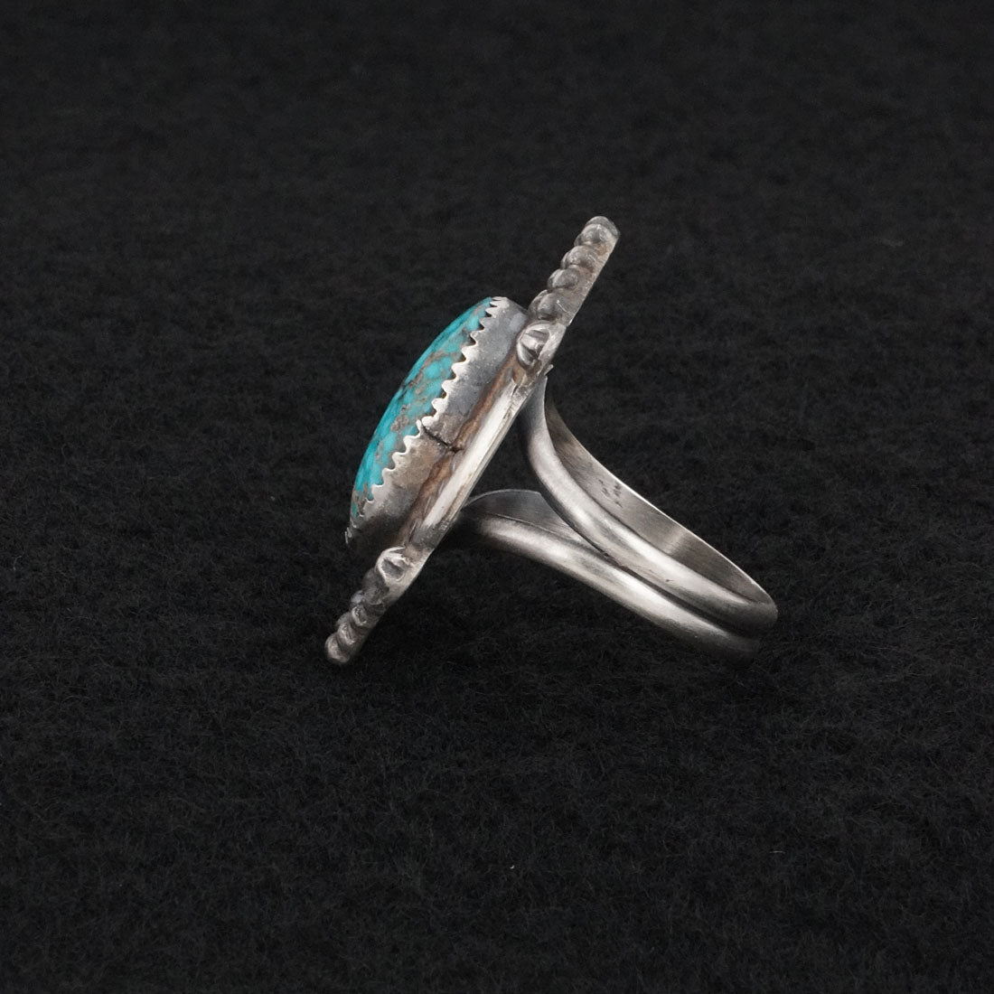 Leslie Nez Turquoise & Sterling Silver Ring Size 8