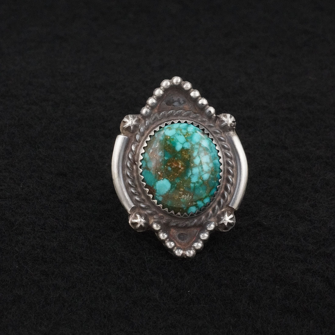 Leslie Nez Turquoise & Sterling Silver Ring Size 8