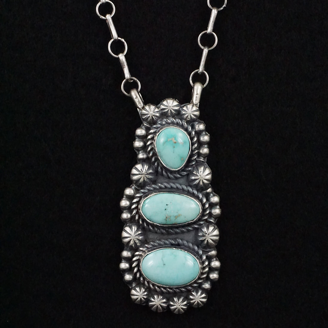 Jeff James Turquoise & Sterling Silver Necklace