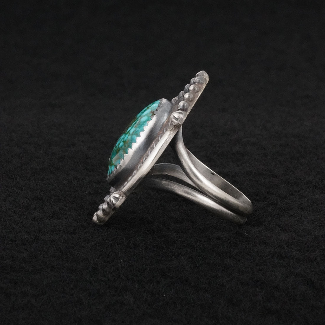 Leslie Nez Turquoise & Sterling Silver Ring Size 8