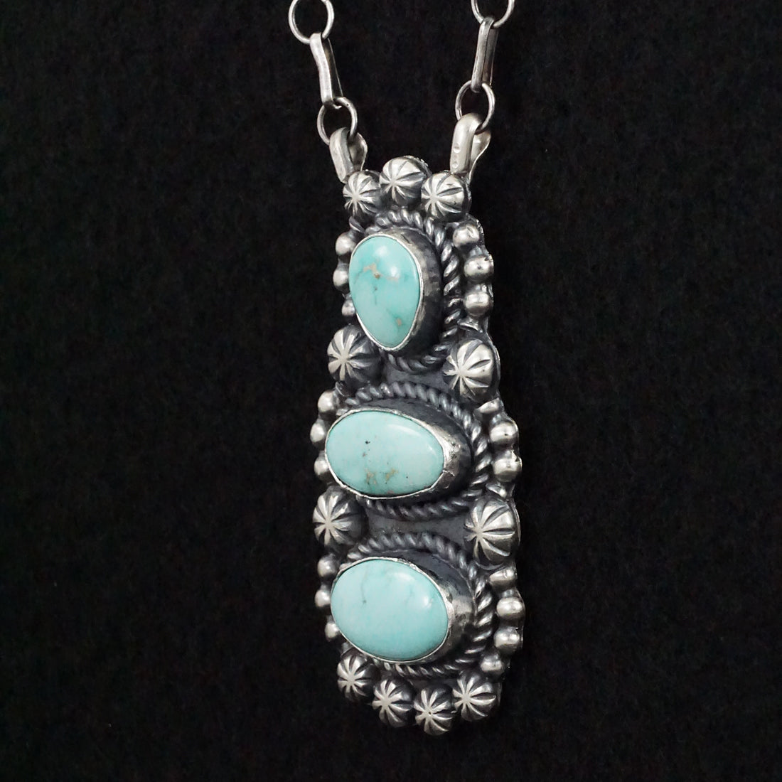 Jeff James Turquoise & Sterling Silver Necklace