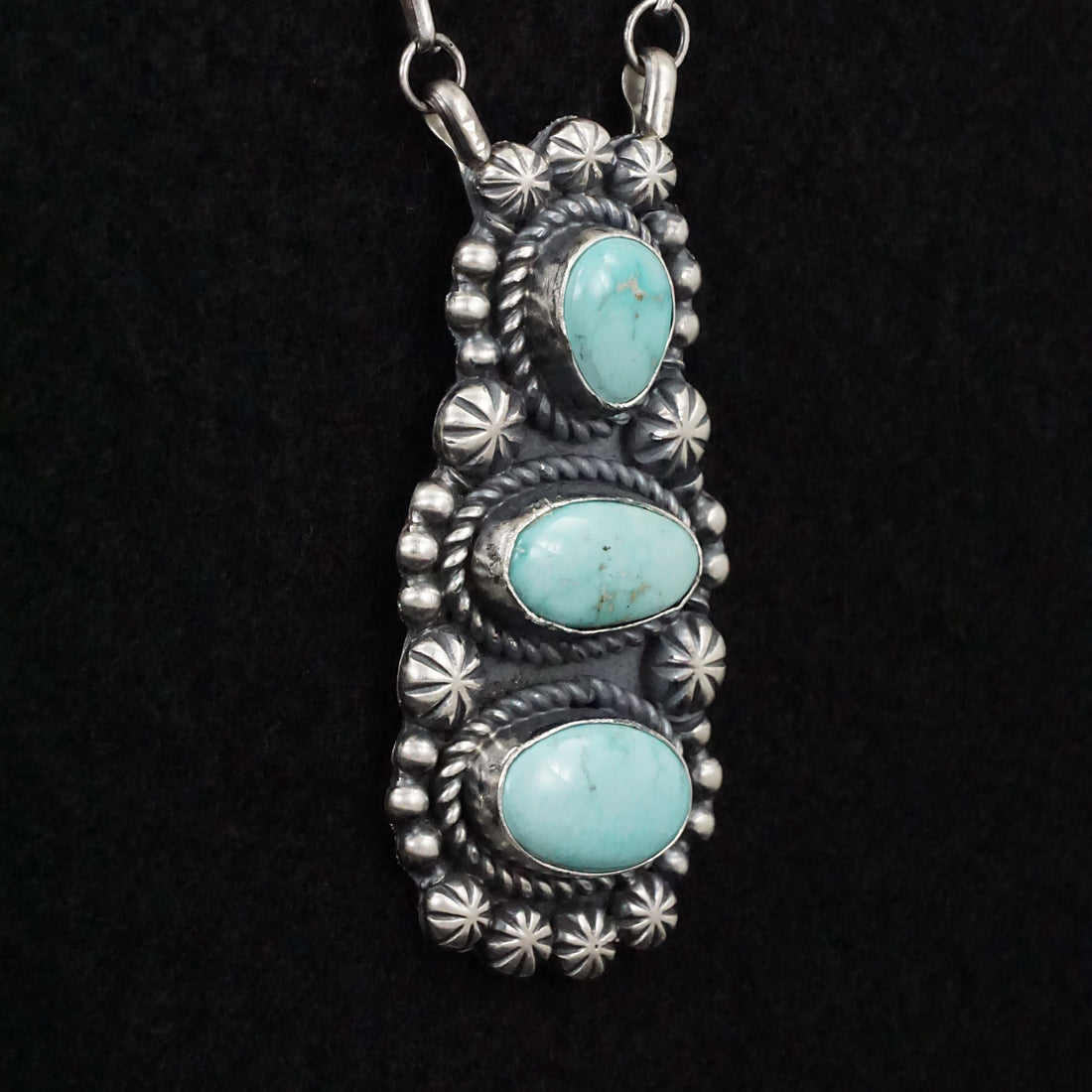 Jeff James Turquoise & Sterling Silver Necklace